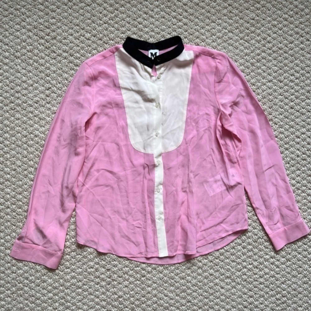 MISSONI Size 40 (US 8) • Pink Button Down Long Sleeve Top